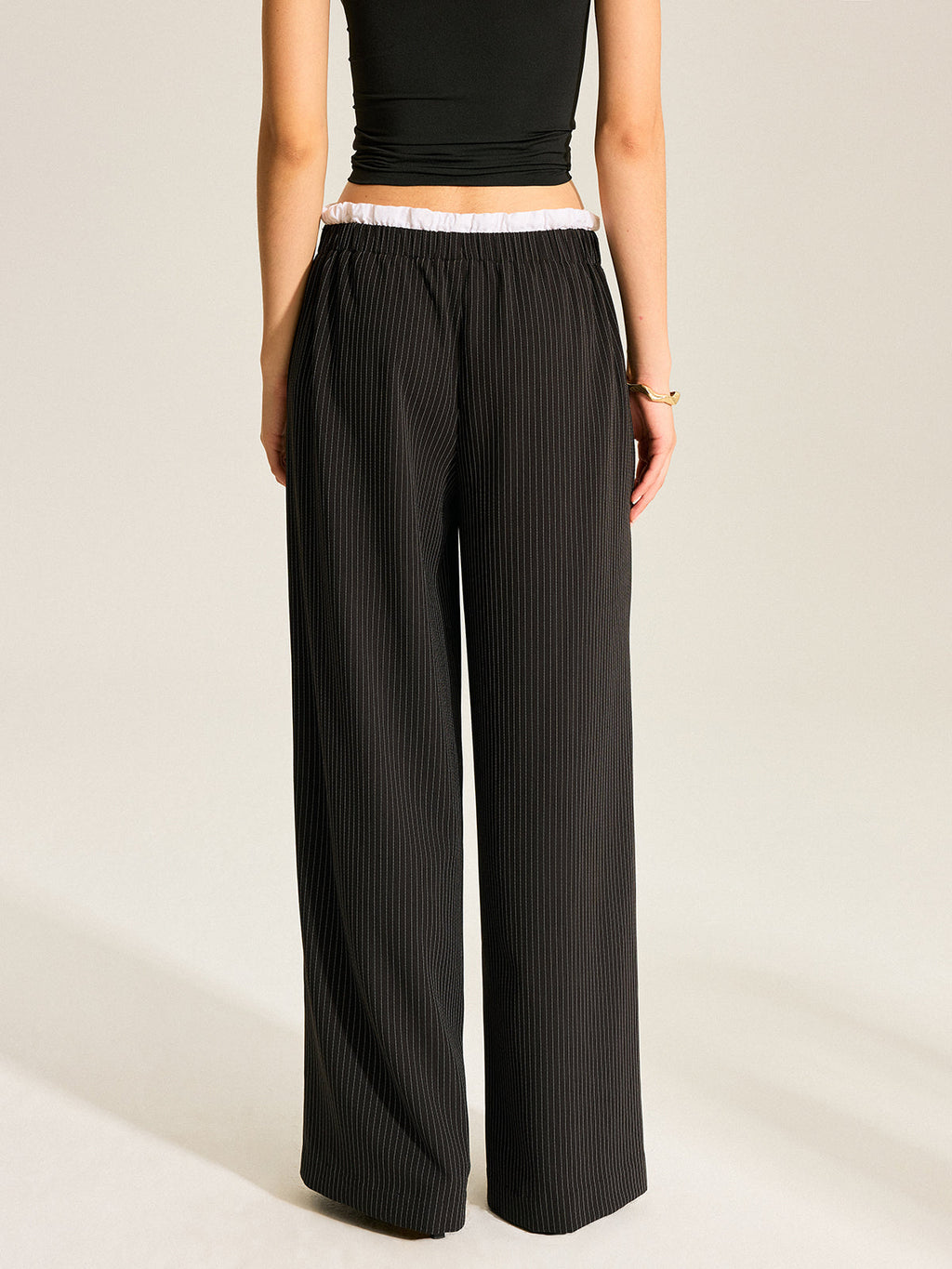 Çizgili Geniş Paça Pantolon