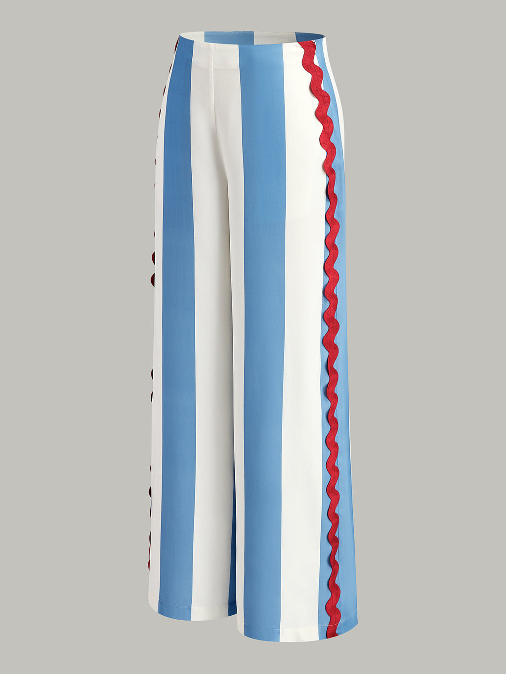 Ric-Rac Kenarlı Çizgili Cepli Pantolon