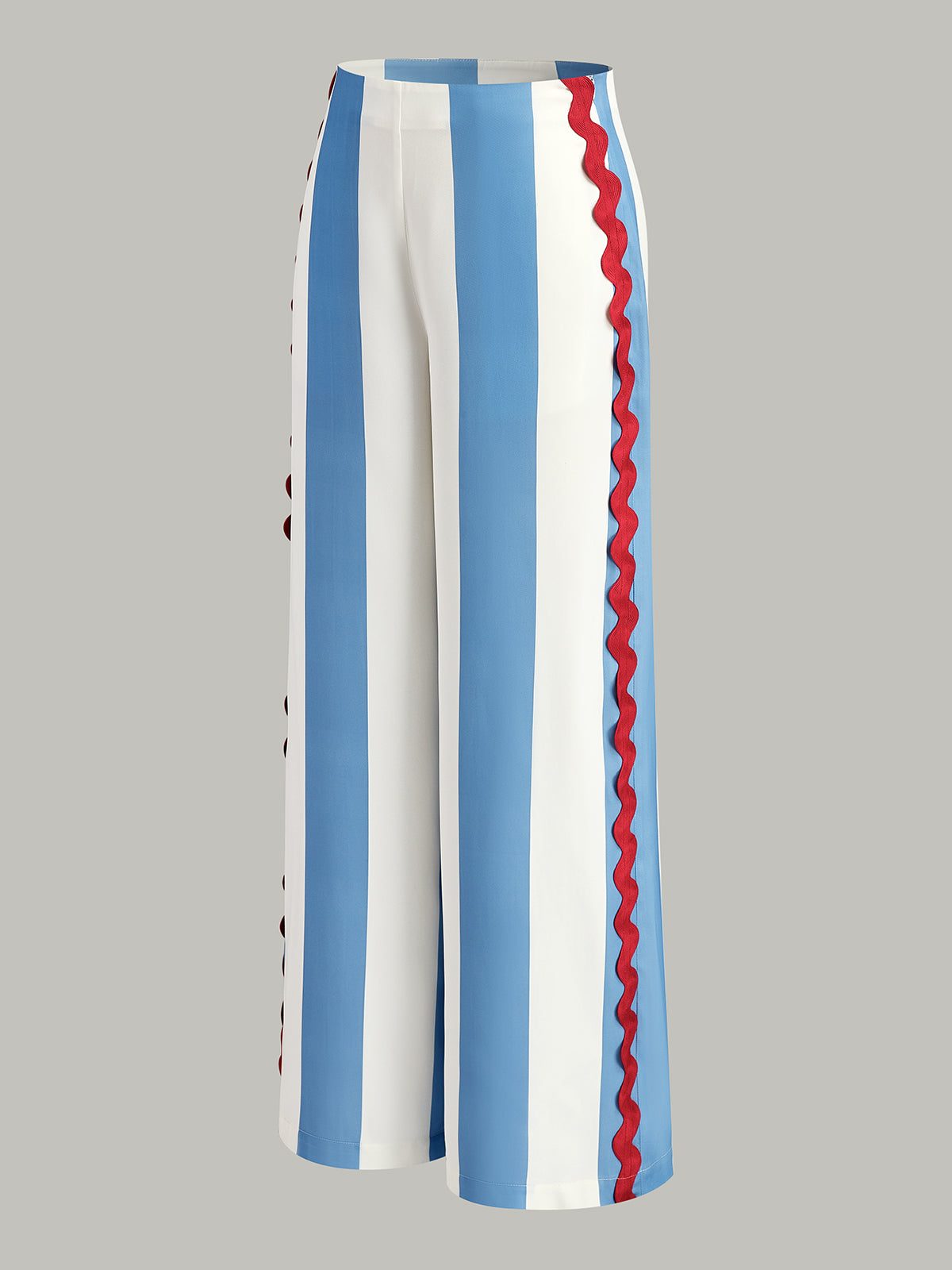 Ric-Rac Kenarlı Çizgili Cepli Pantolon