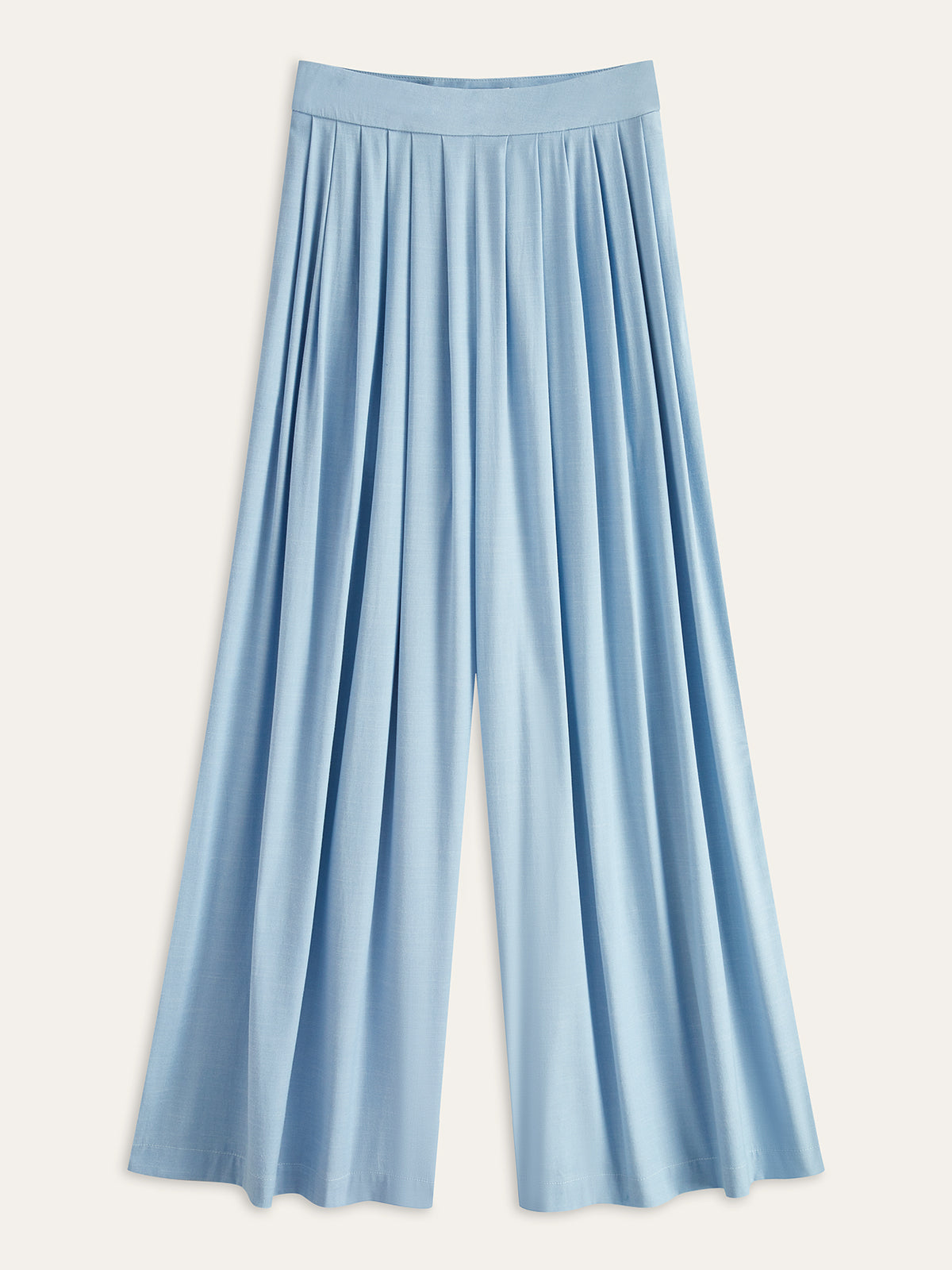 Orta Bel Pileli Geniş Paça Pantolon