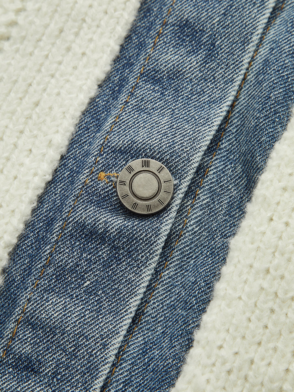 Denim Detaylı 2’si 1 Arada Triko Hırka