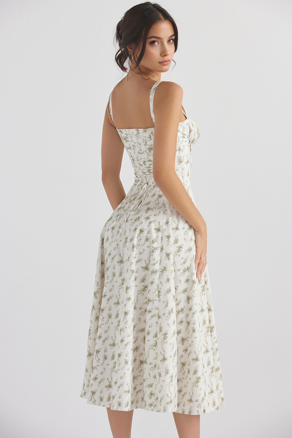 Korse Detaylı Midi Elbise