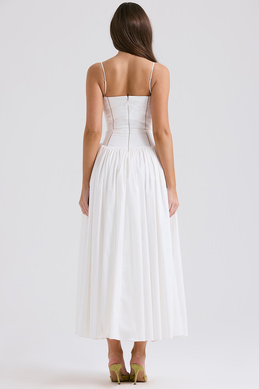 Straplez Bel Detaylı Uzun Elbise