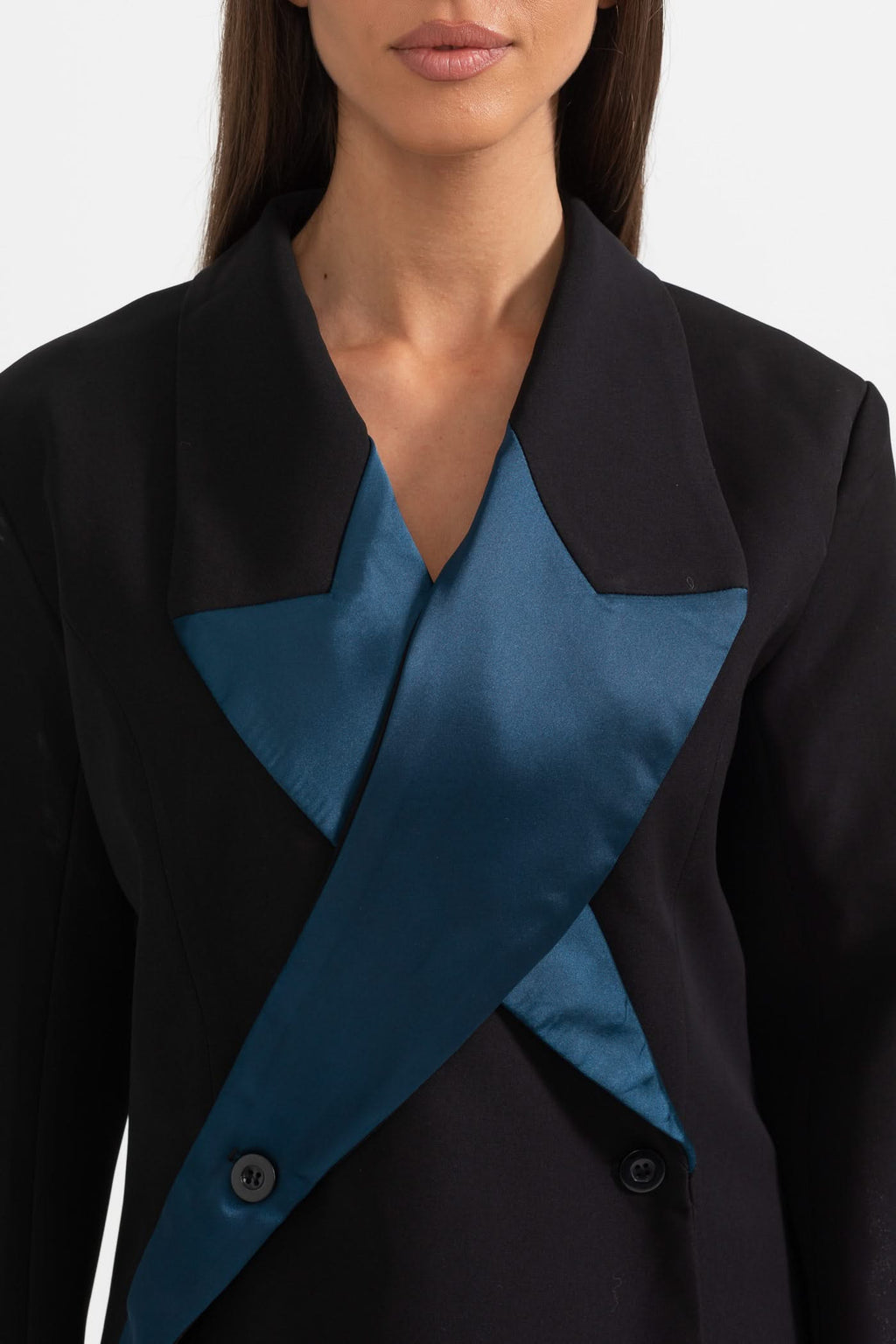 Stellar Çift Düğmeli Blazer - Siyah