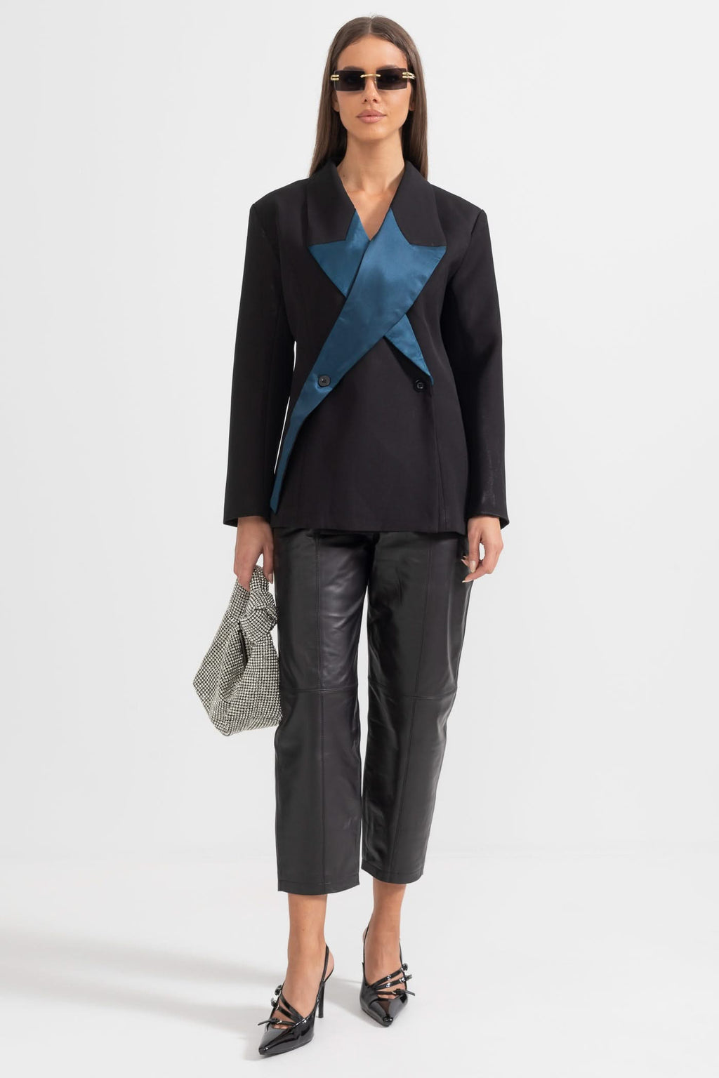 Stellar Çift Düğmeli Blazer - Siyah