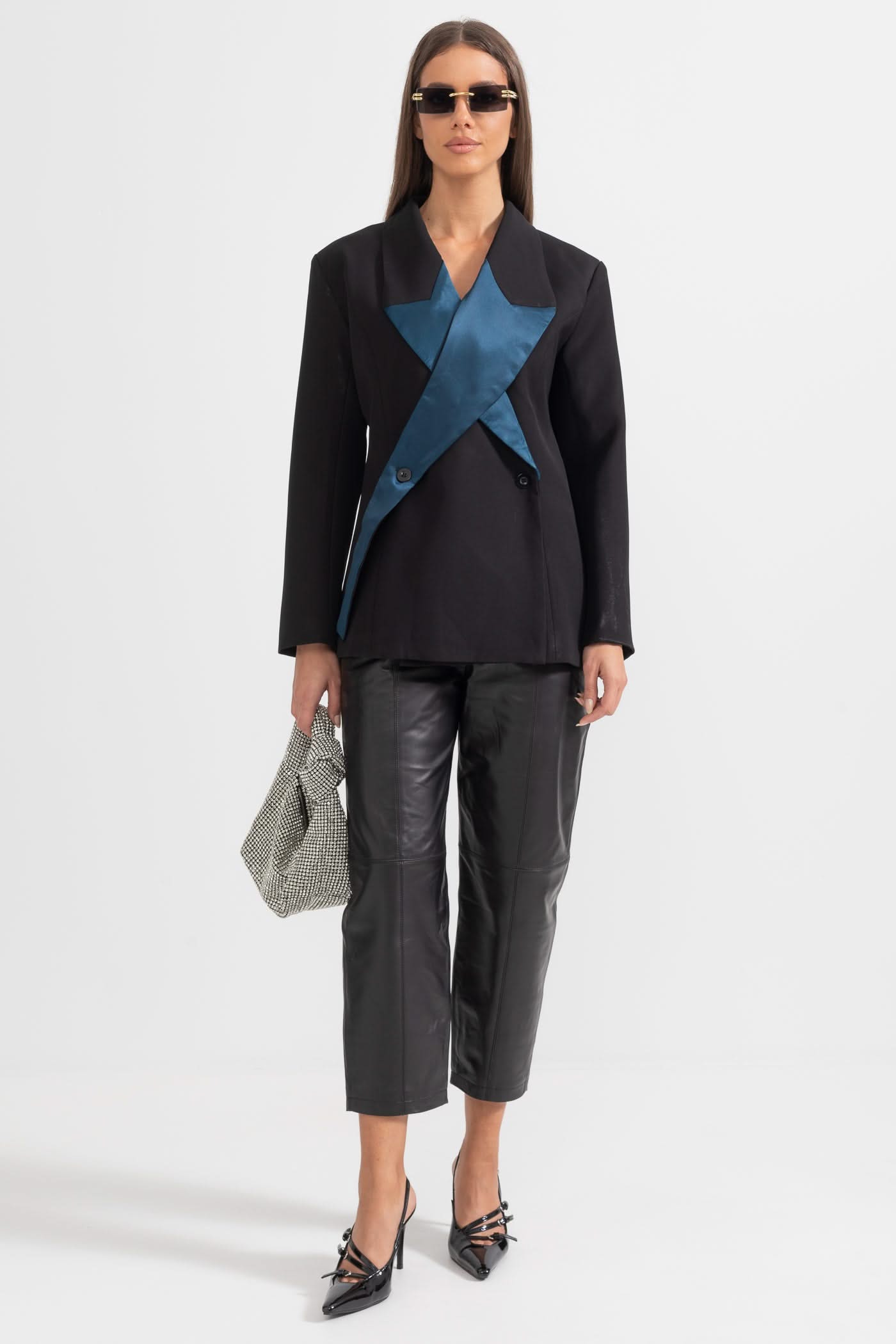 Stellar Çift Düğmeli Blazer - Siyah