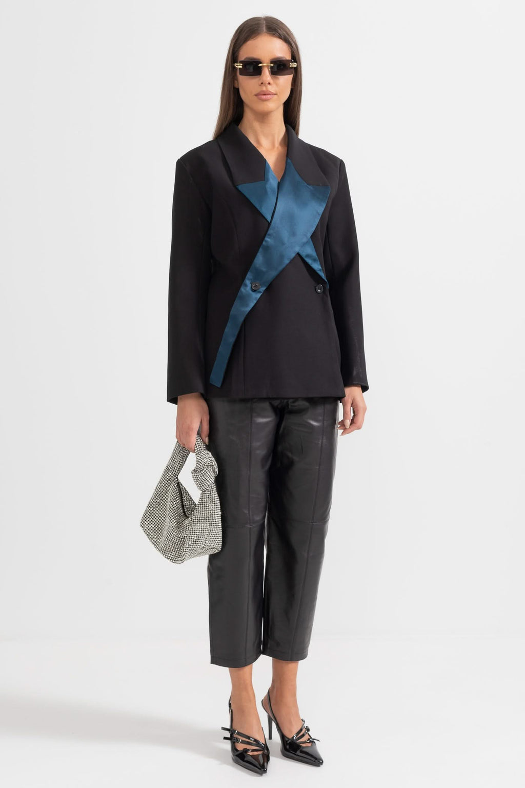 Stellar Çift Düğmeli Blazer - Siyah