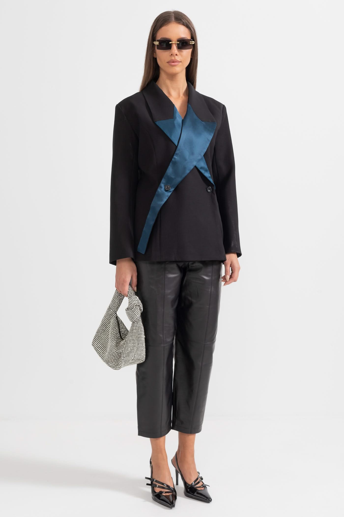 Stellar Çift Düğmeli Blazer - Siyah