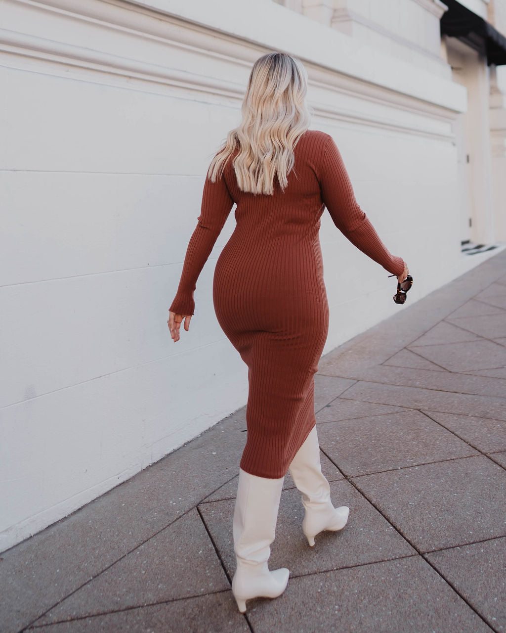 Missy Uzun Kollu Midi Kazak Elbise