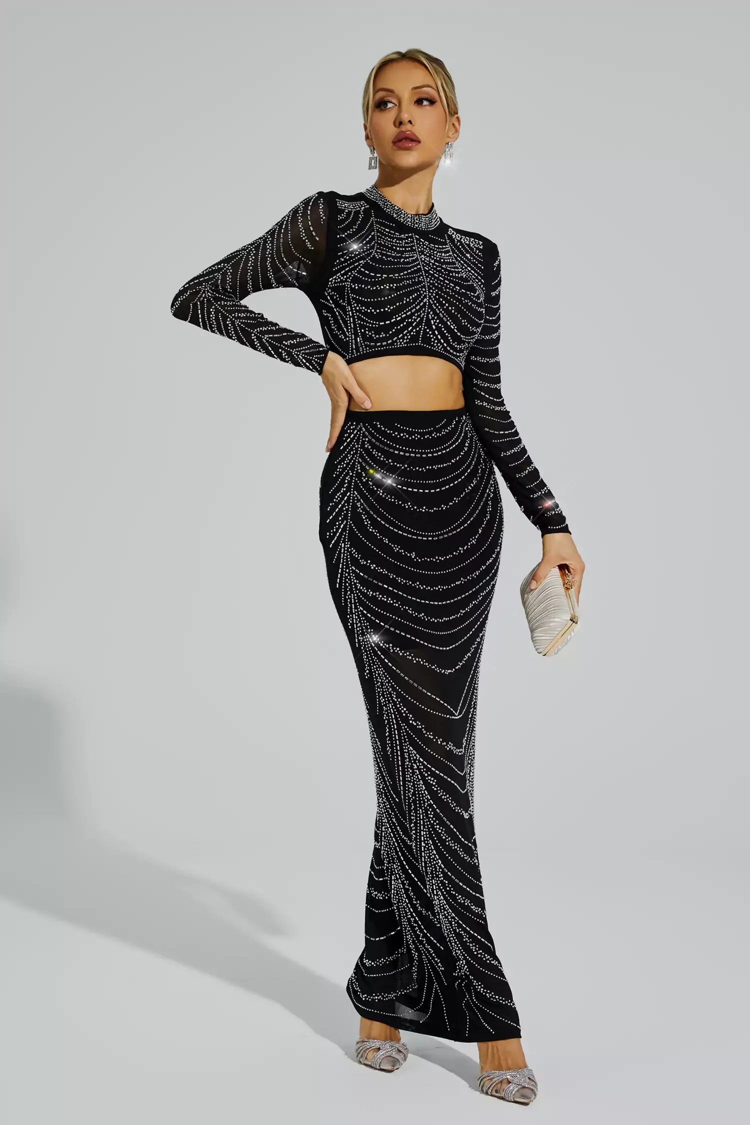 Elva Siyah Sıcak Pırlanta Damga Seti