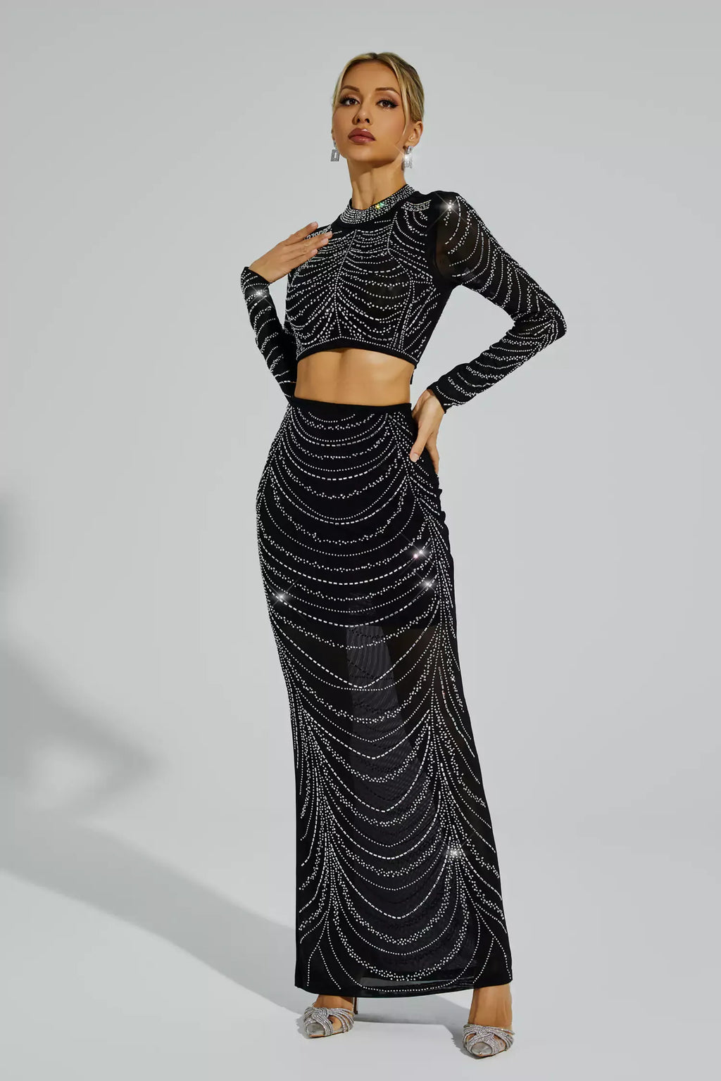 Elva Siyah Sıcak Pırlanta Damga Seti