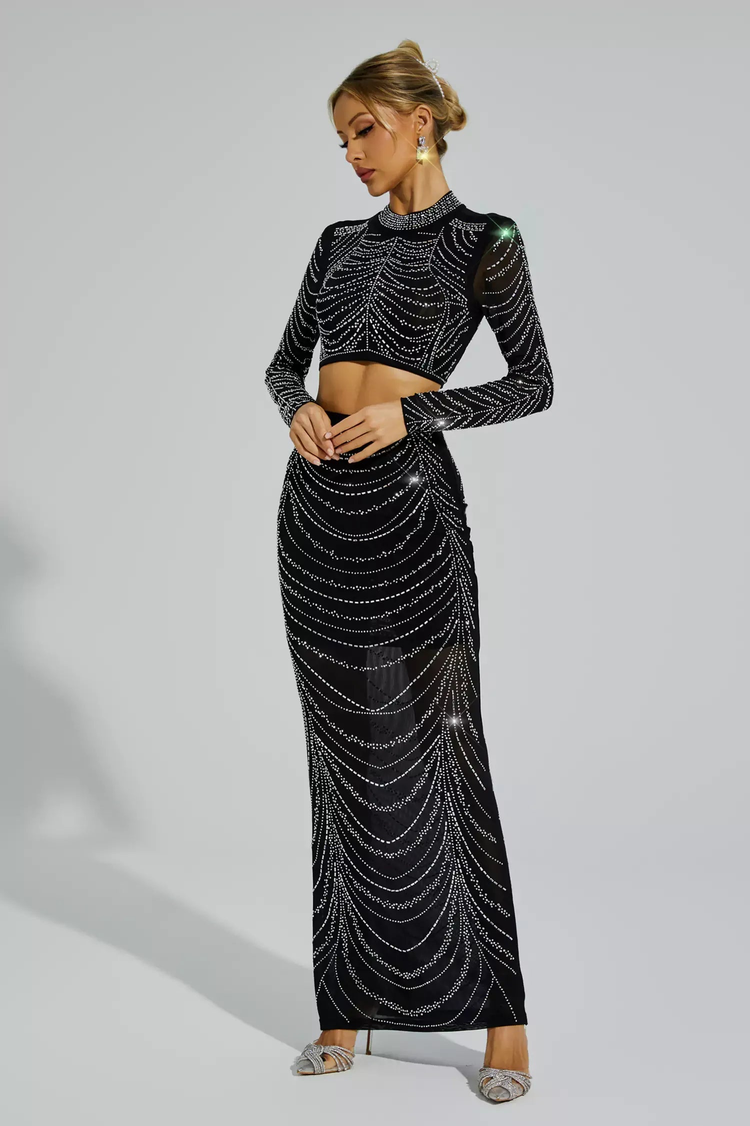 Elva Siyah Sıcak Pırlanta Damga Seti