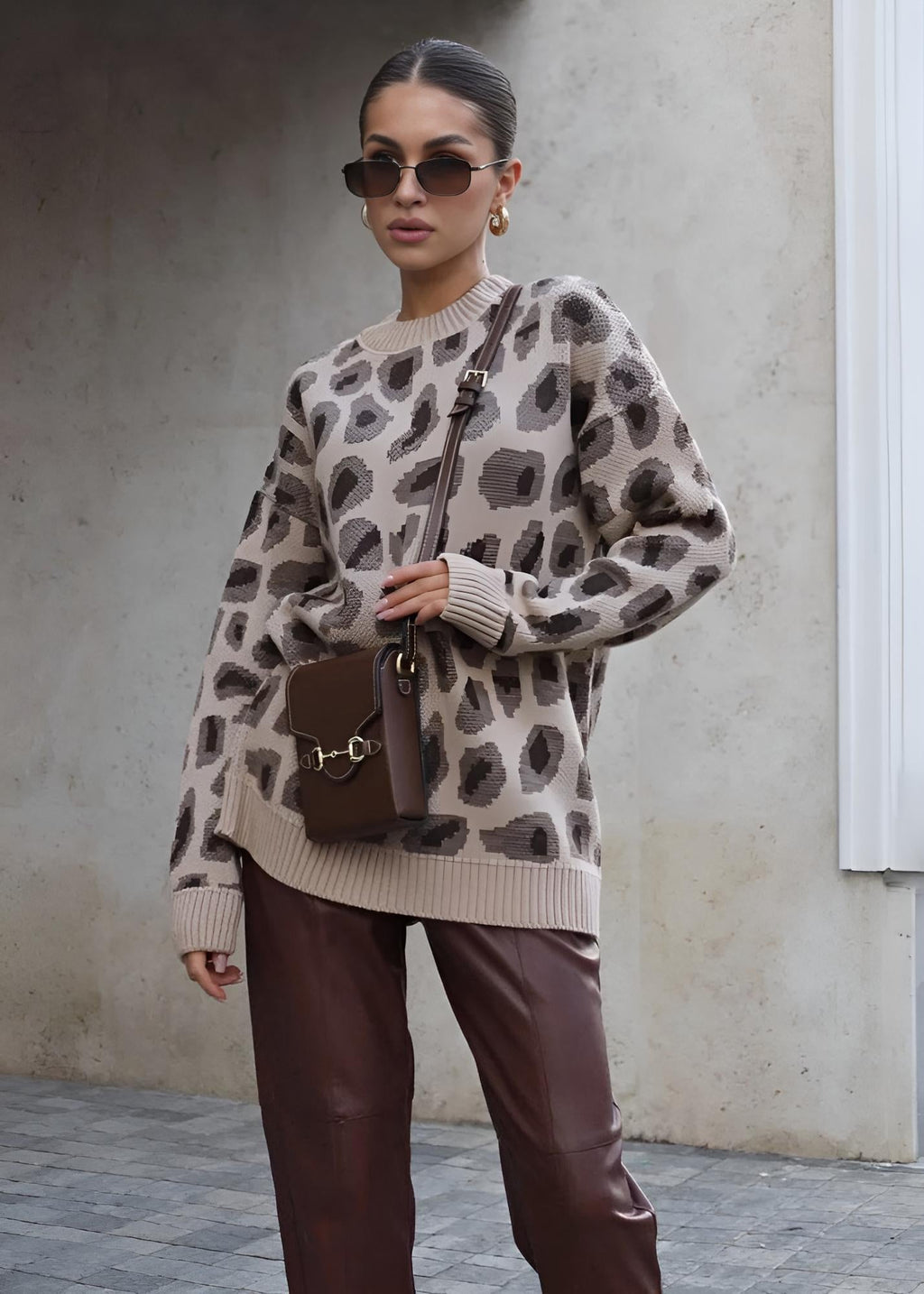 Harmony Leopar Desenli Oversize Kazak