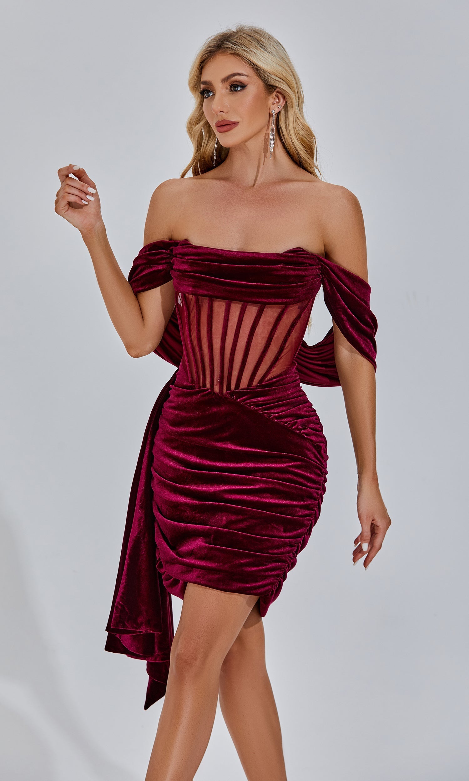 Kor Kırmızı Mini Elbise