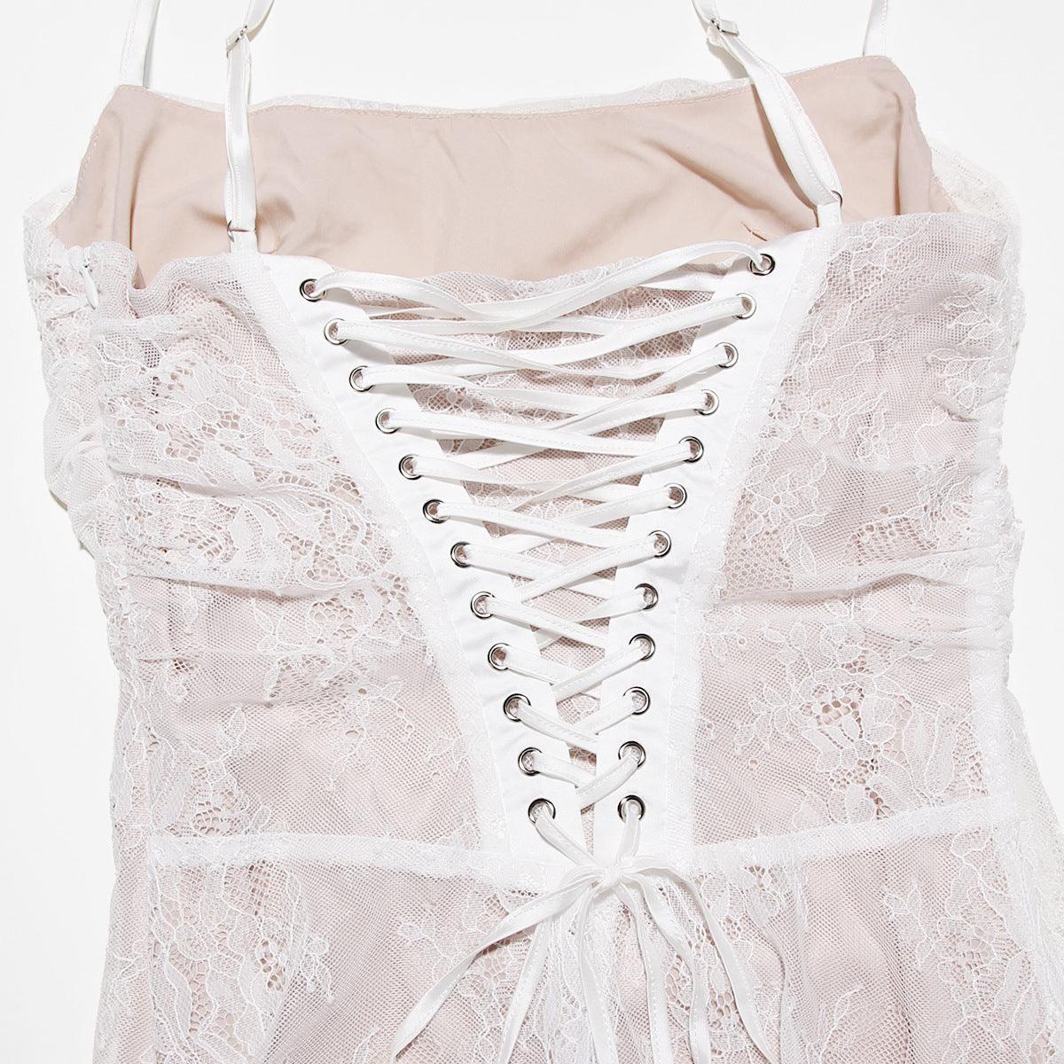 Dantel İncili Uzun Balık Abiye Elbise