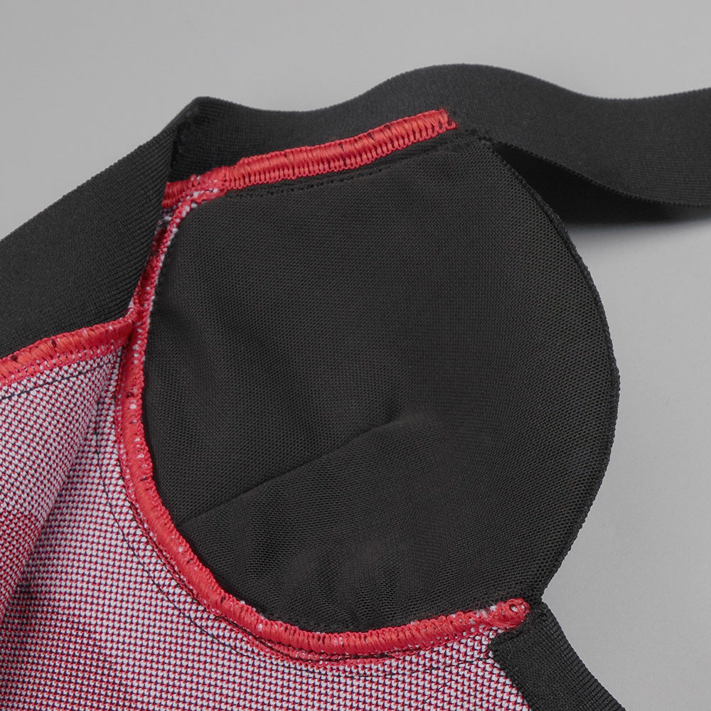 Boyundan Bağlamalı Büstiyer Çiçekli Midi Elbise