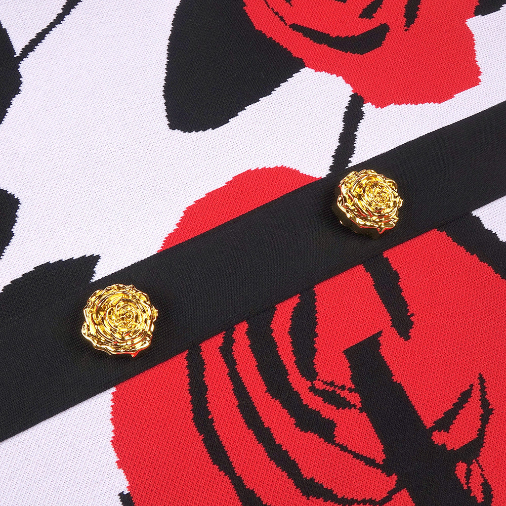 Boyundan Bağlamalı Büstiyer Çiçekli Midi Elbise