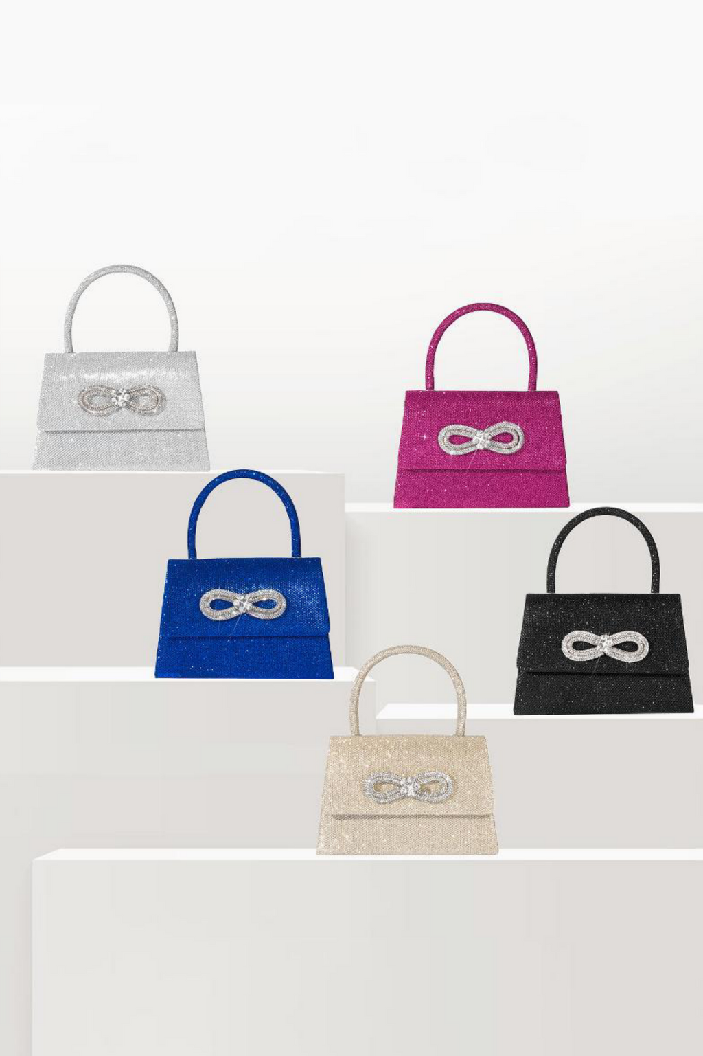 Metalik Parlak Diamante Saplı Çanta