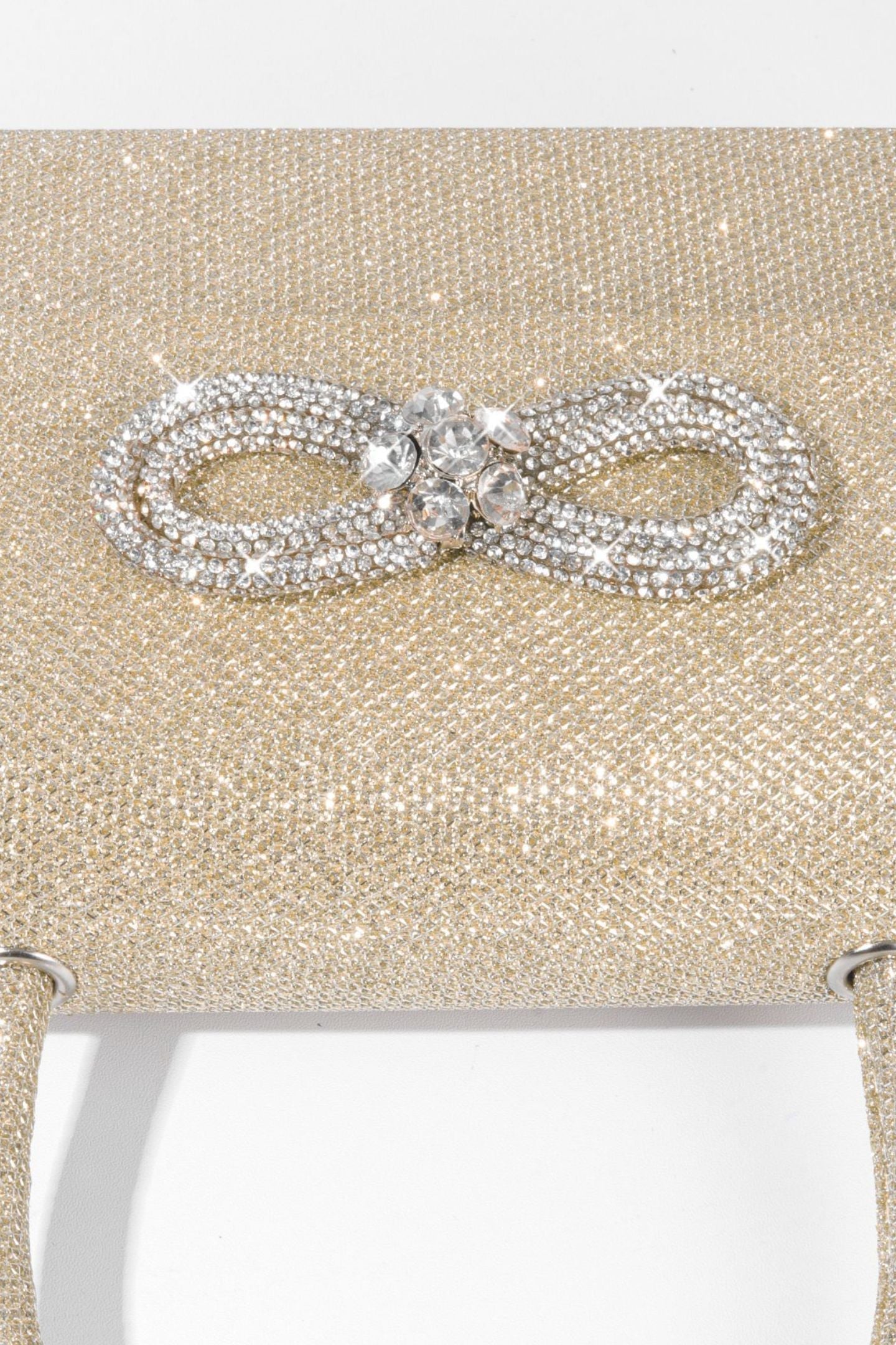 Metalik Parlak Diamante Saplı Çanta