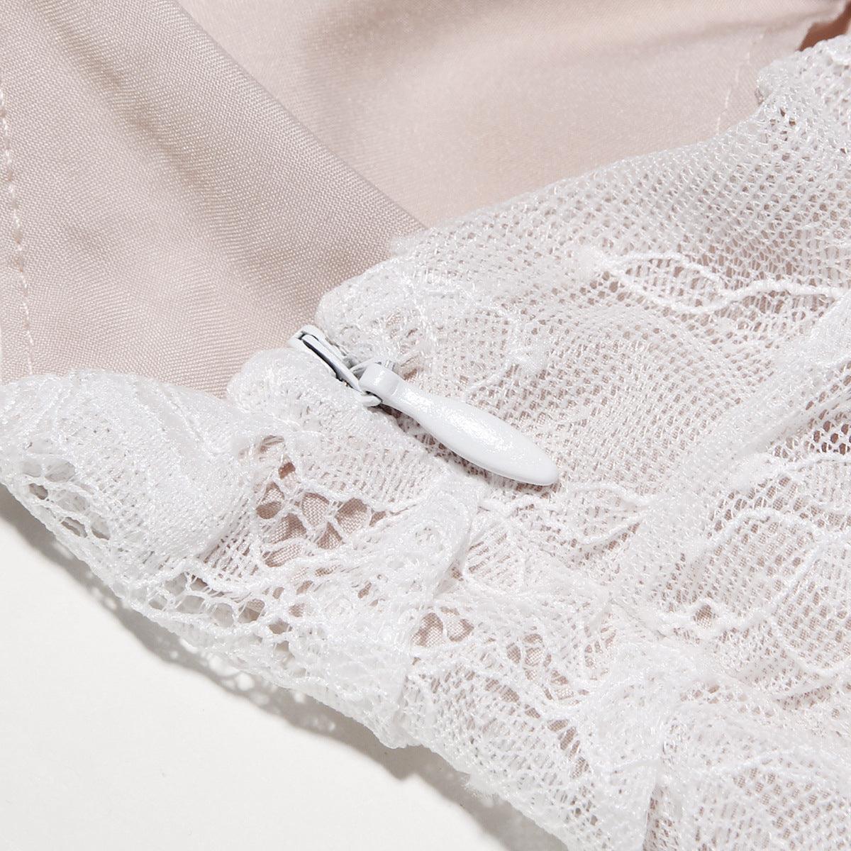 Dantel İncili Uzun Balık Abiye Elbise