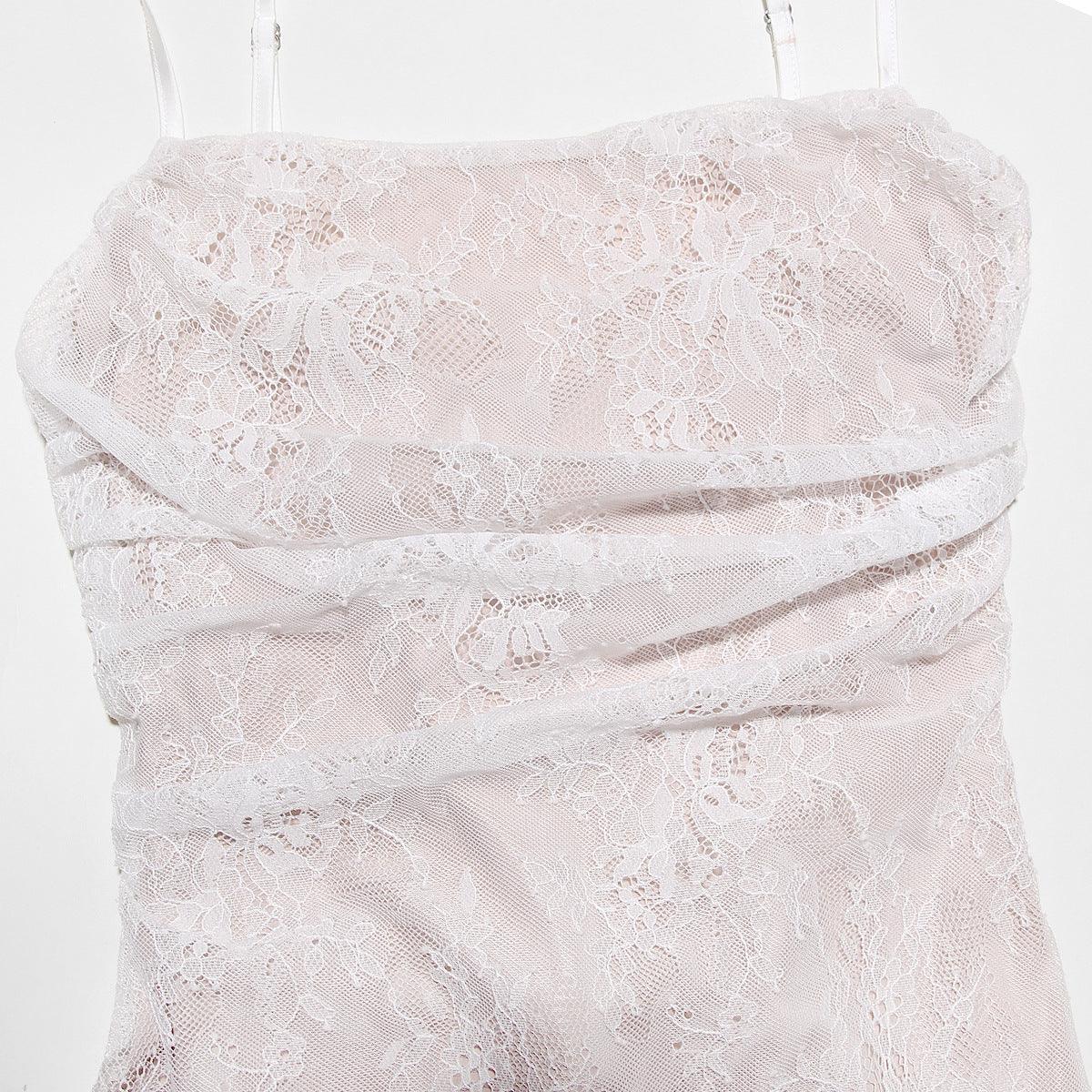 Dantel İncili Uzun Balık Abiye Elbise