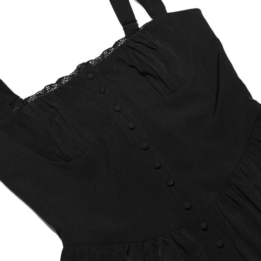 Düğmeli Korsaj Detaylı Midi Elbise