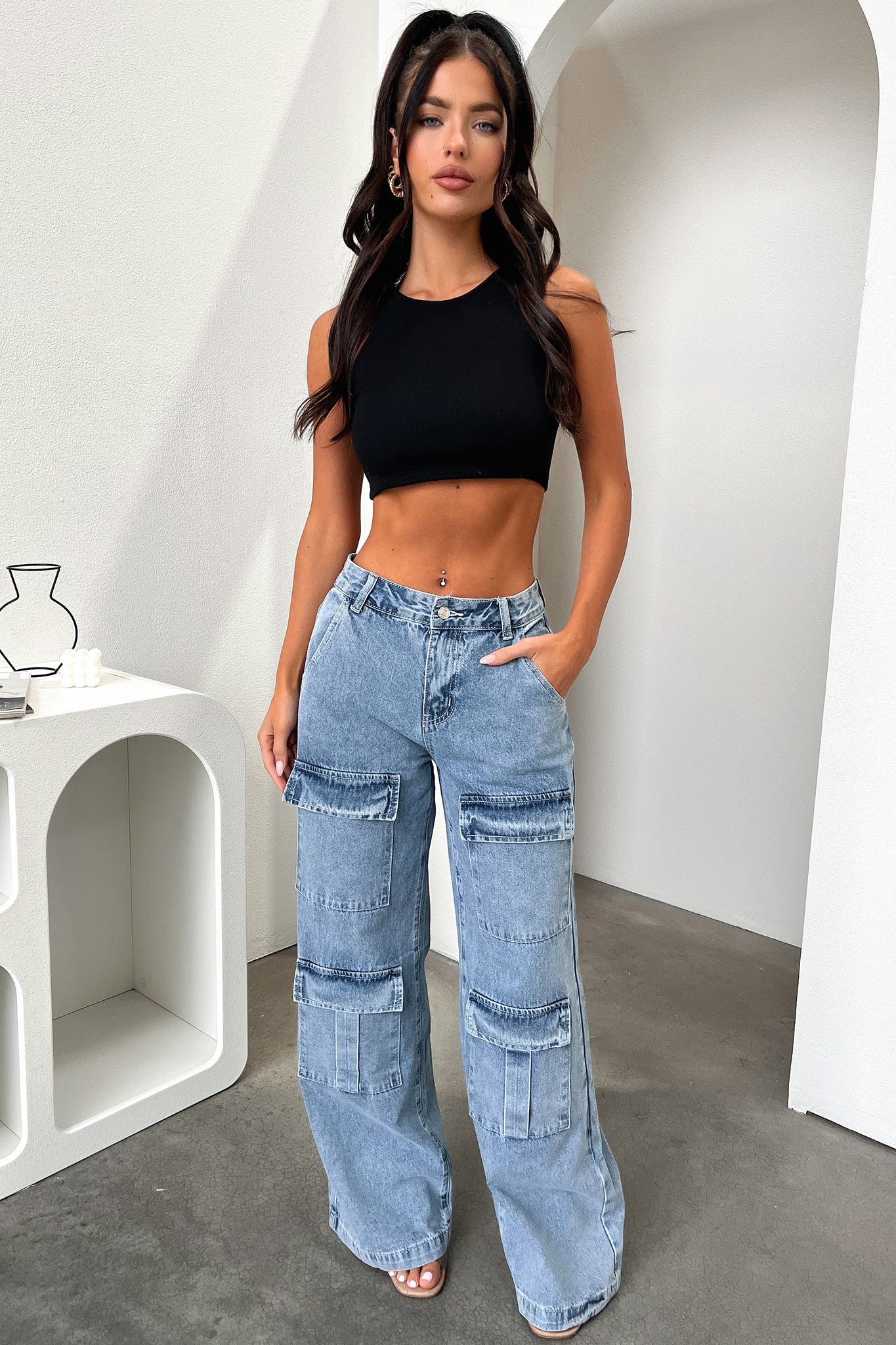 Adelina Crop - Siyah