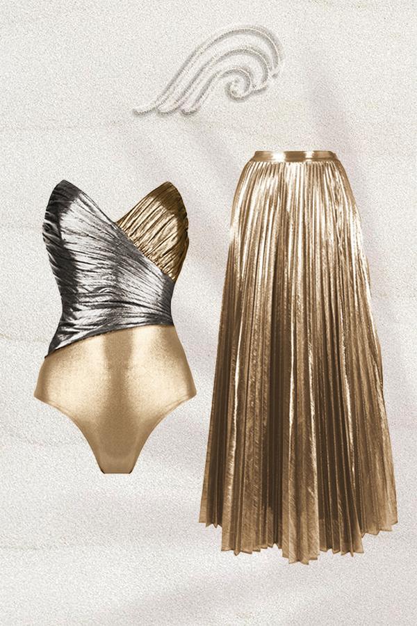 Afra Metalik İki Parçalı Yüzme Seti