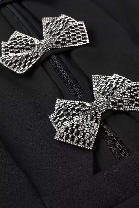 Puf Kol Cut-Out Mini Elbise