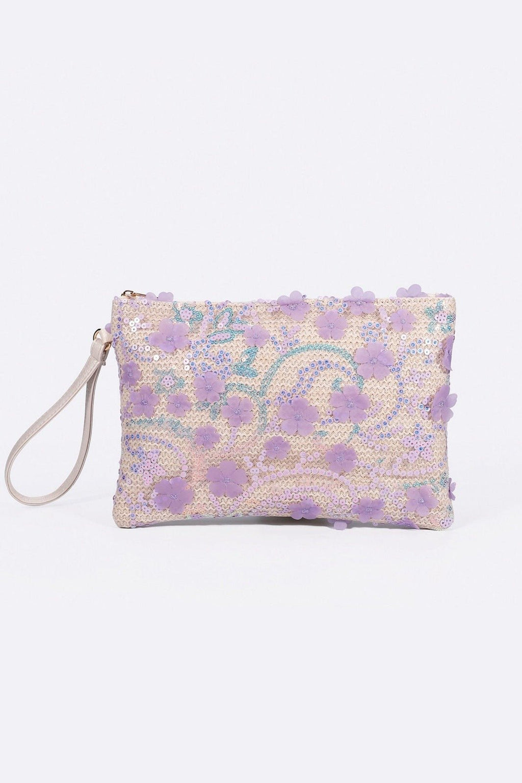 Angie Decor Çiçek Hasır Debriyaj Çanta