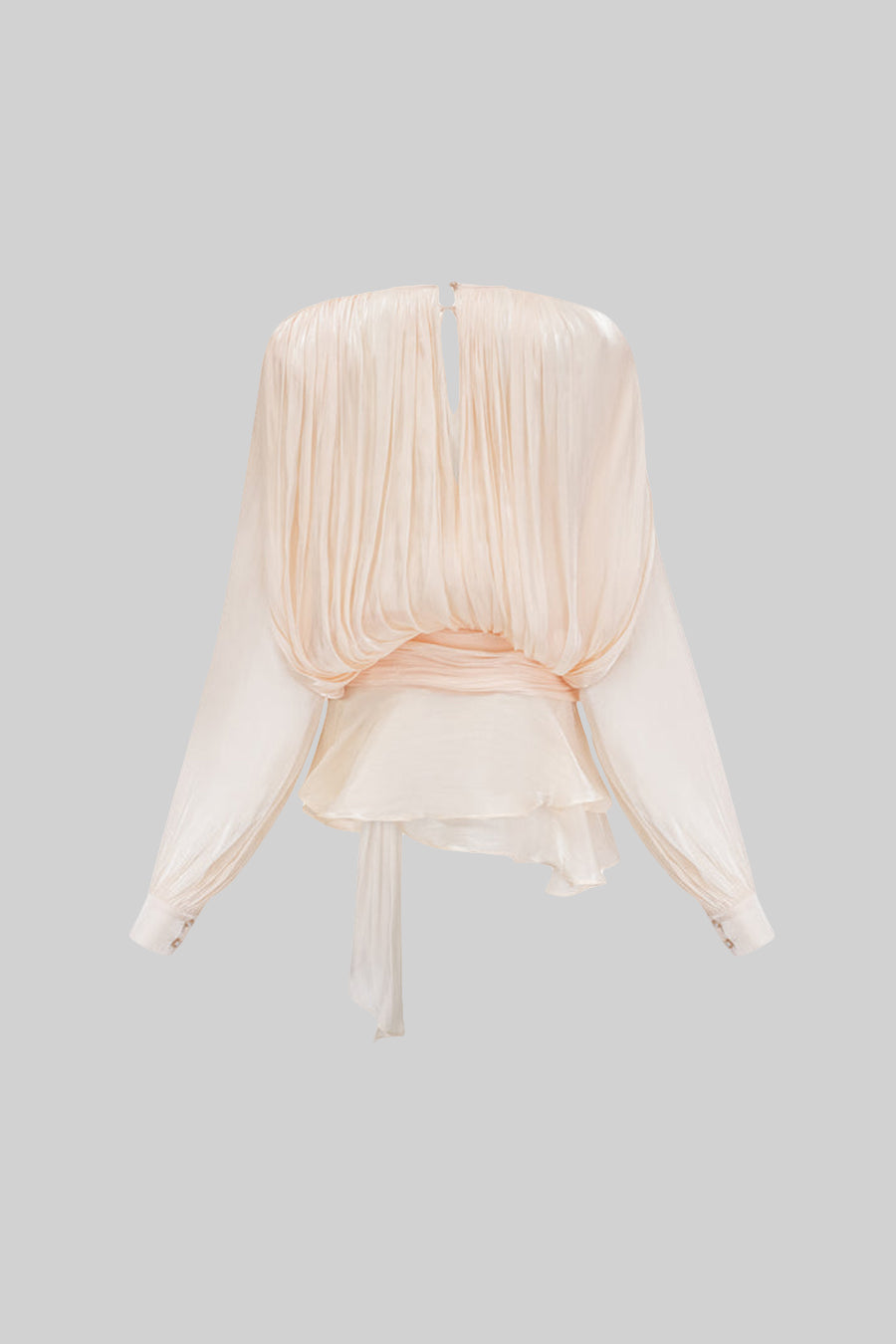 Fırfırlı Uzun Kollu Mini Elbise - Kayısı Rengi