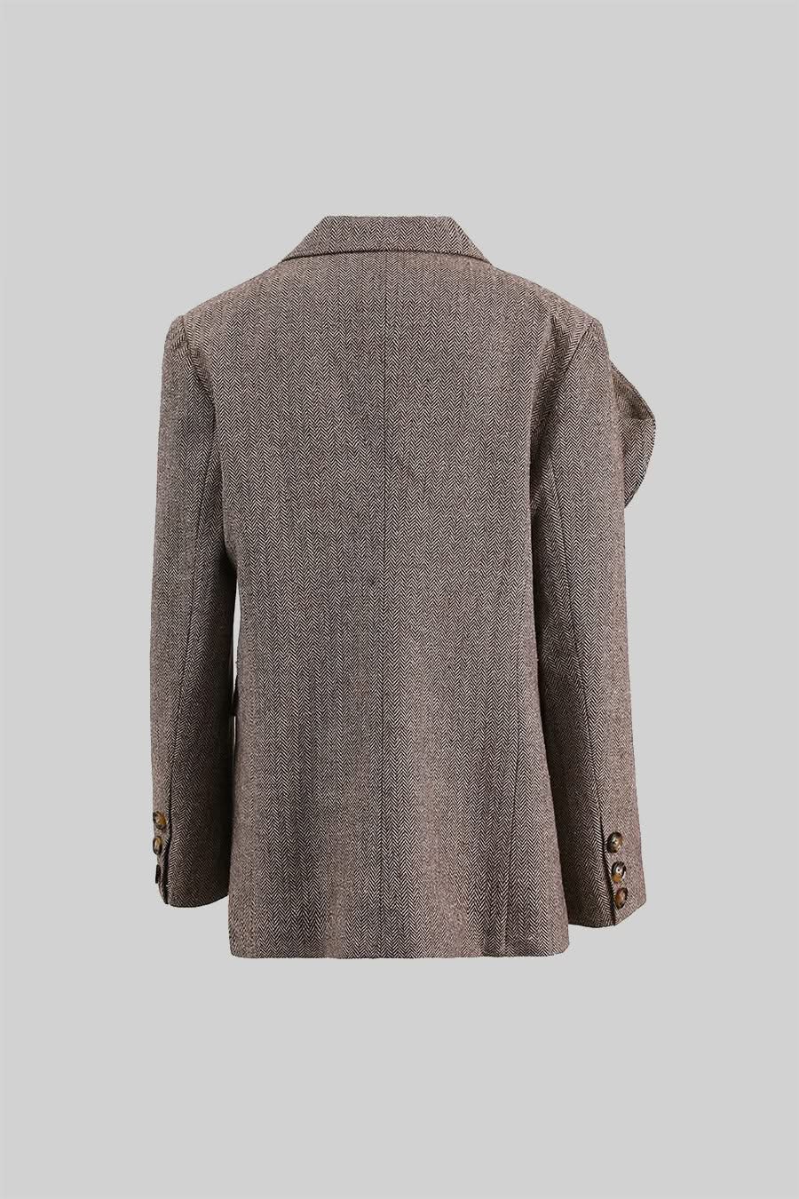 Balıksırtı İki Parçalı Çiçek Takımı - Kahverengi