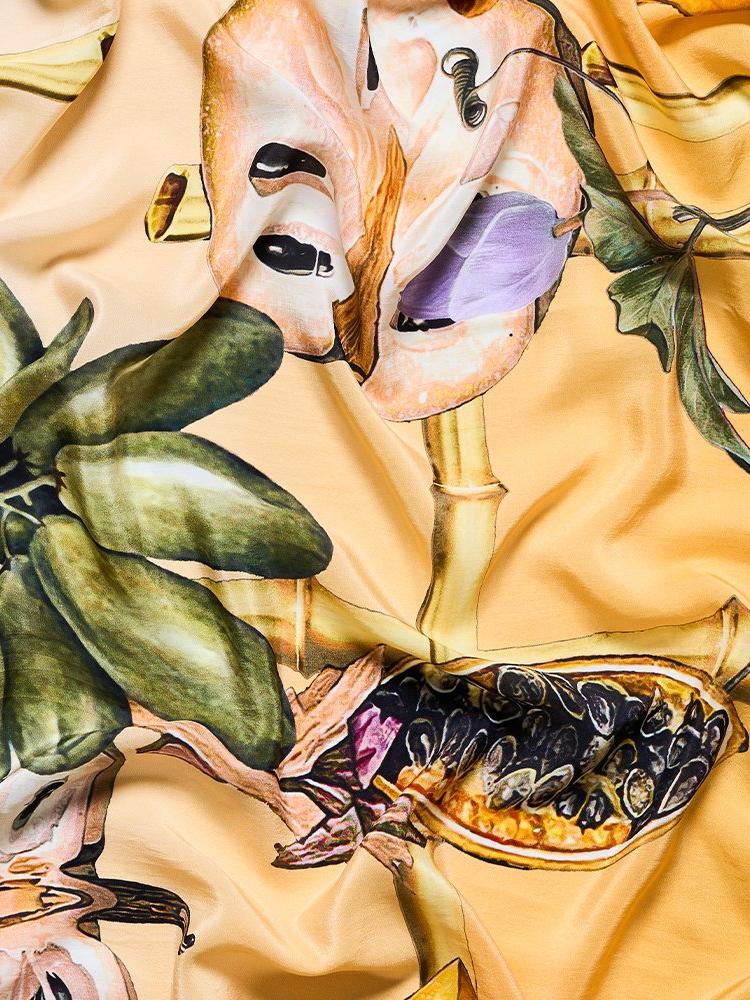 Bernice Baskılı V Yaka Katlı Mini Elbise