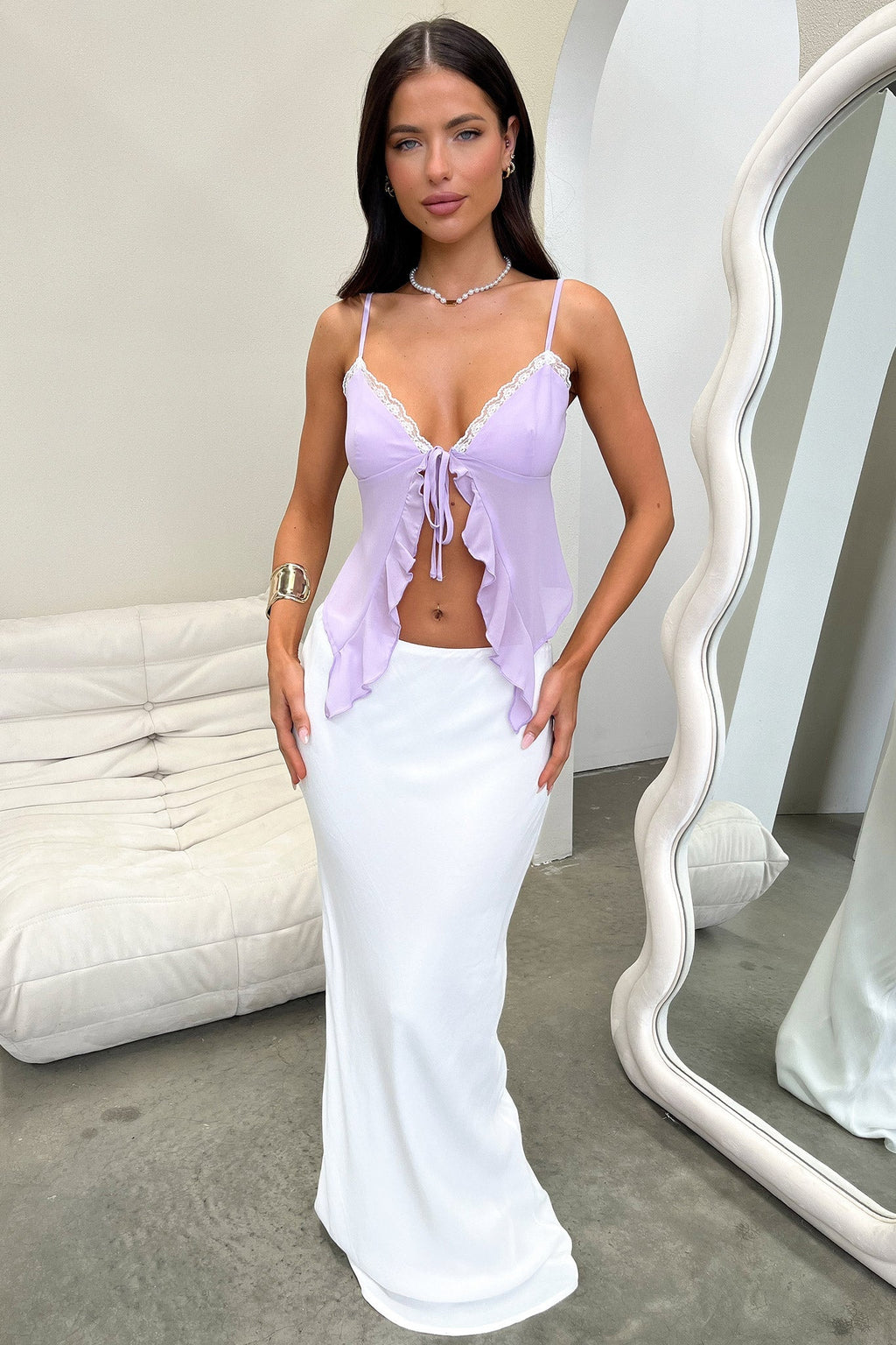 Bridget Top - Leylak rengi