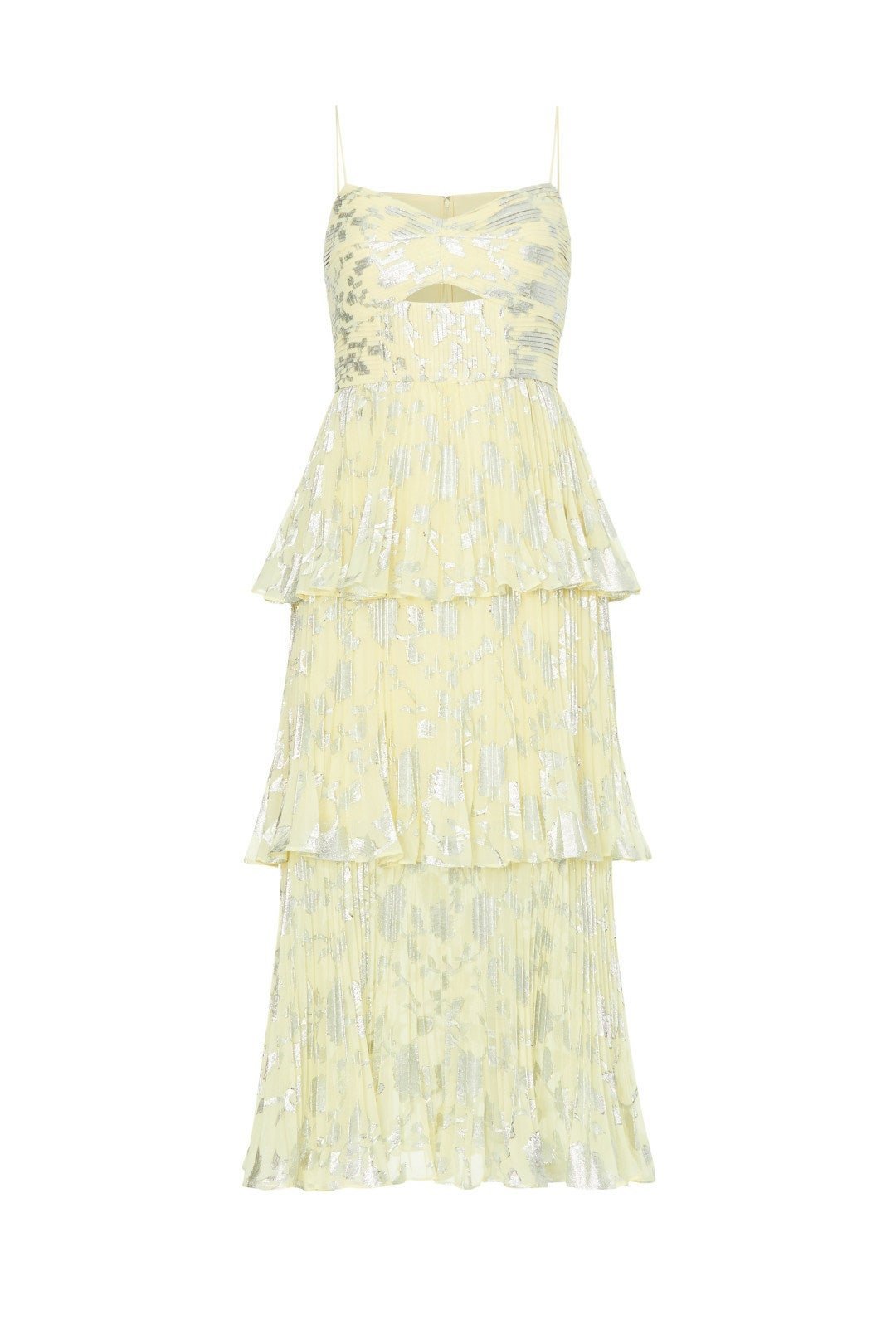 Cara Folyo Baskılı Büzgülü Katlı Midi Elbise