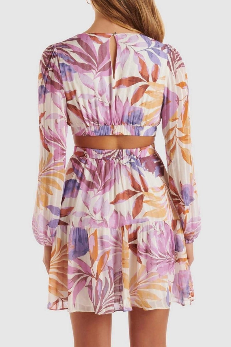 Cecilia Baskılı Cut-Out Mini Elbise
