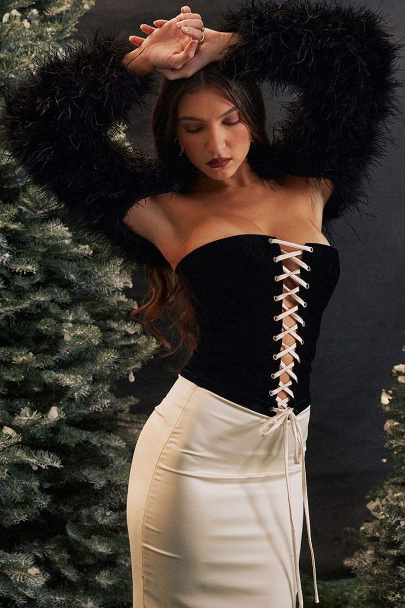 Celeste Bağcıklı Korse Takımı