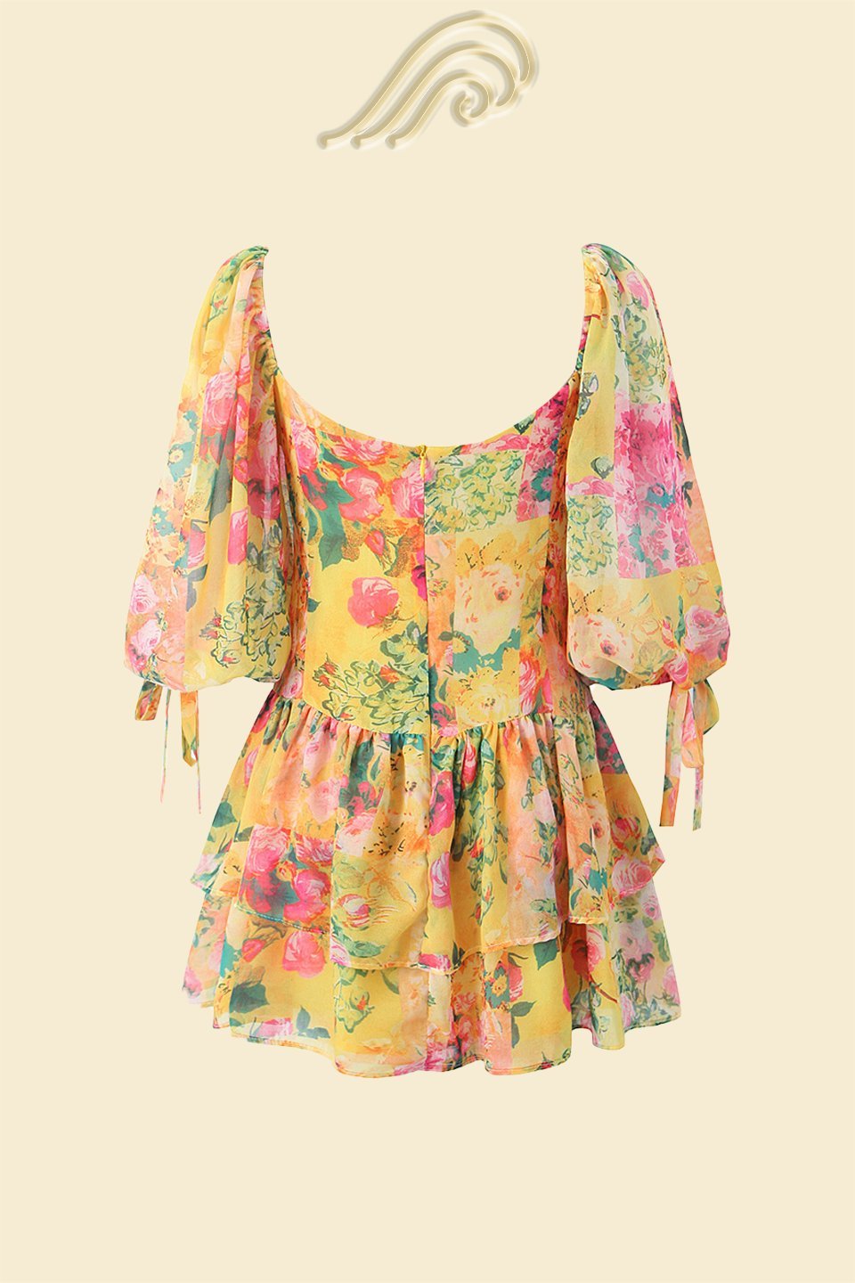 Cornelia Baskılı Ekleme Katlı Mini Elbise