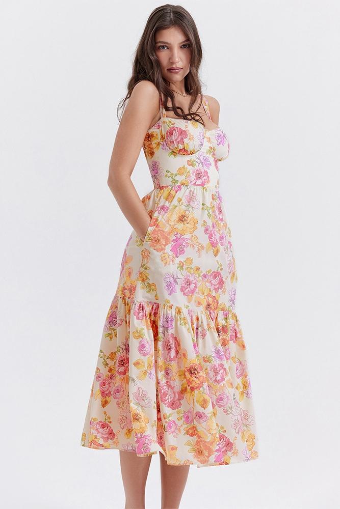 Cottie Baskılı Flare Midi Elbise