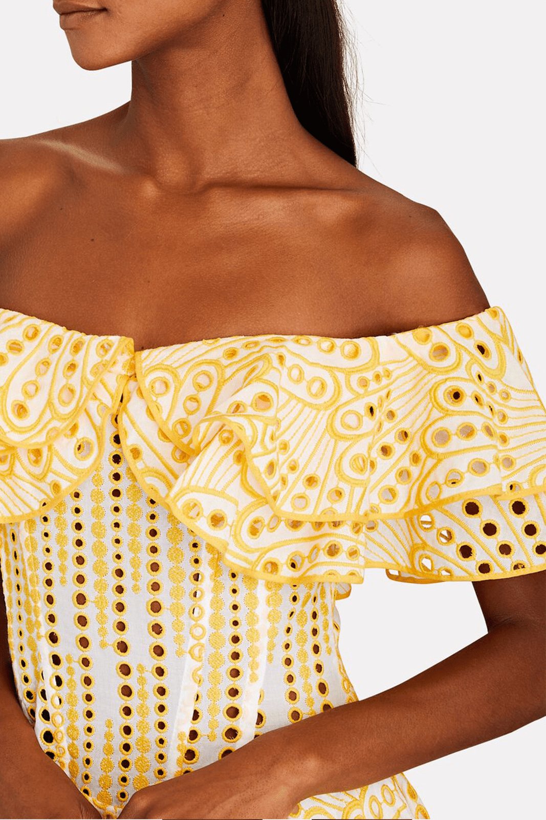 Dolly İşlemeli Dantel Fırfırlı Korse Flare Mini Elbise