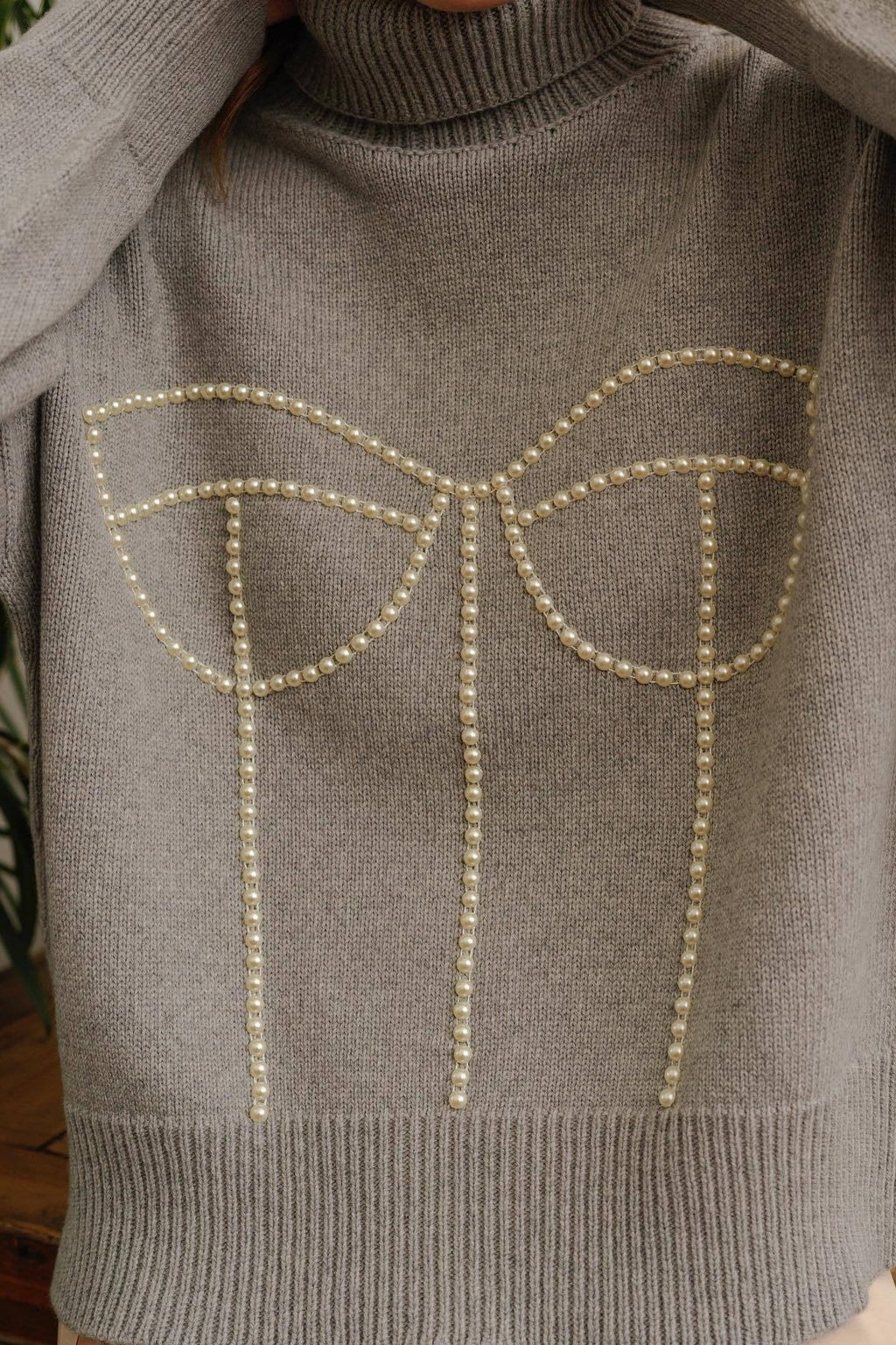 Eartha İncili Balıkçı Yaka Kazak Kazak