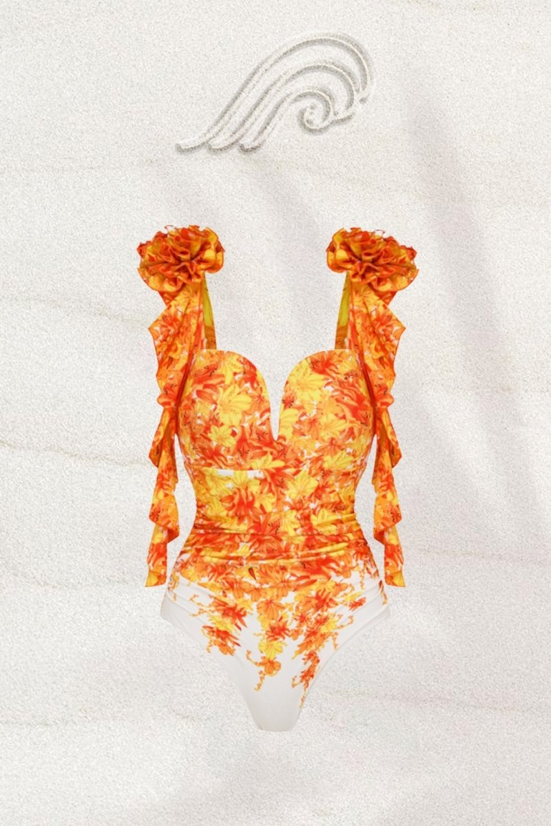 Effie Baskılı Fırfırlı İkili Yüzme Seti