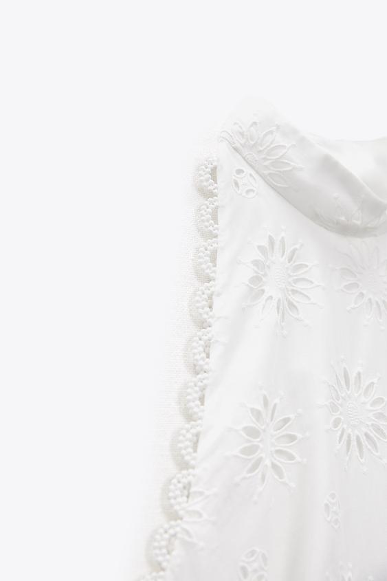 Eleanor İşlemeli Kolsuz Midi Elbise