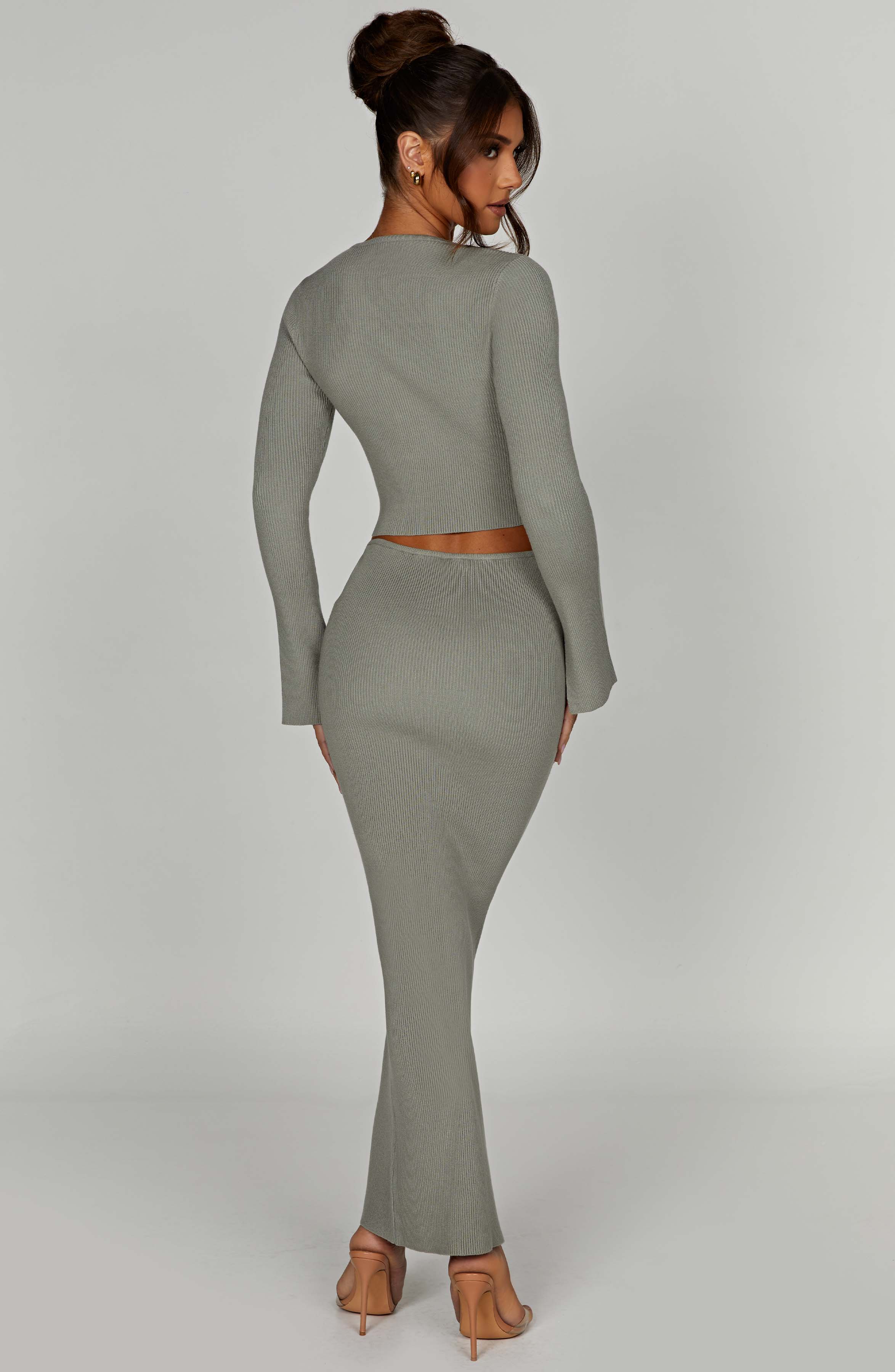 Yüksek Bel Kalem Triko Etek – Mint