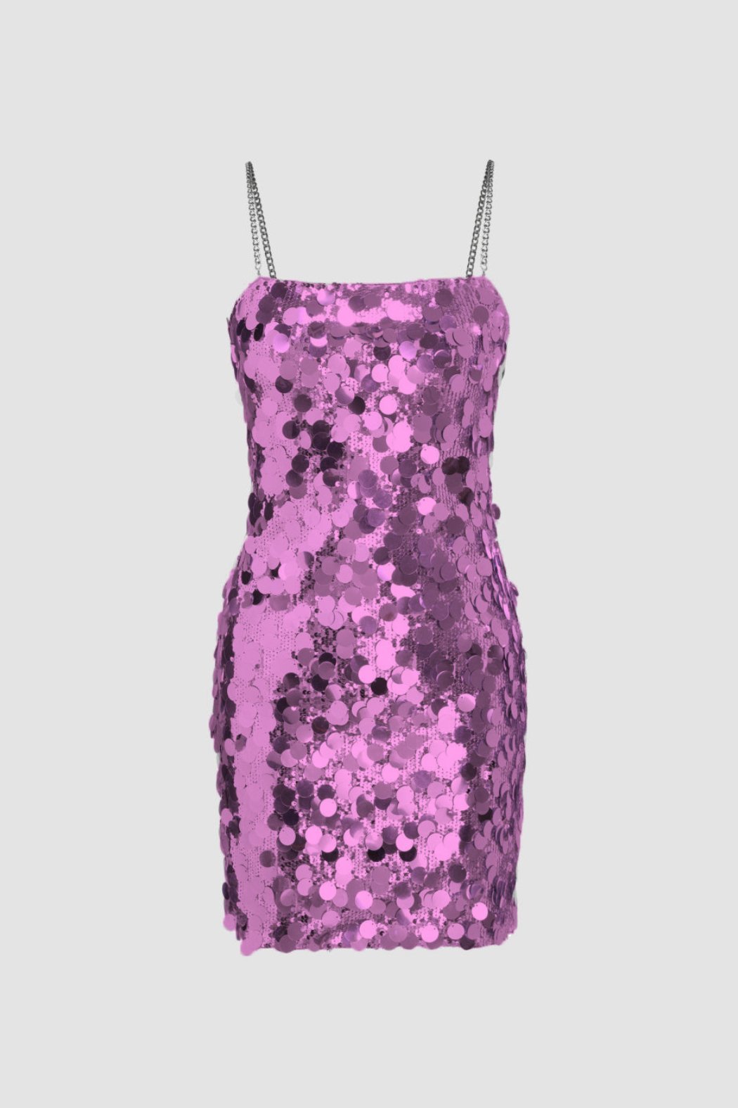 Erica Payetler Metal Zincirli Mini Elbise