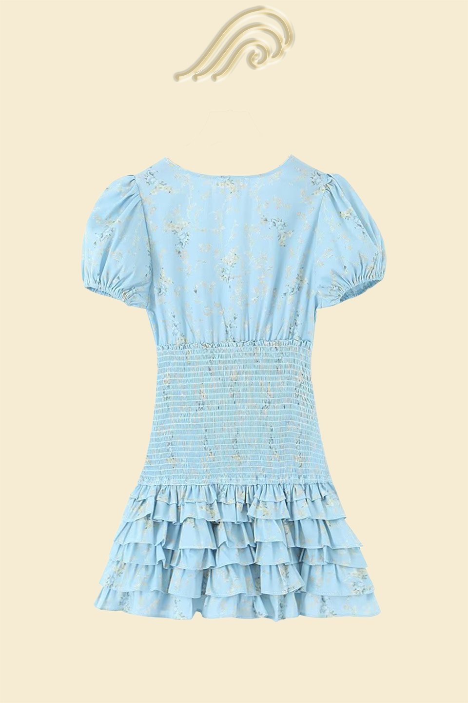 Eunice Baskılı Büzgülü Katlı Mini Elbise