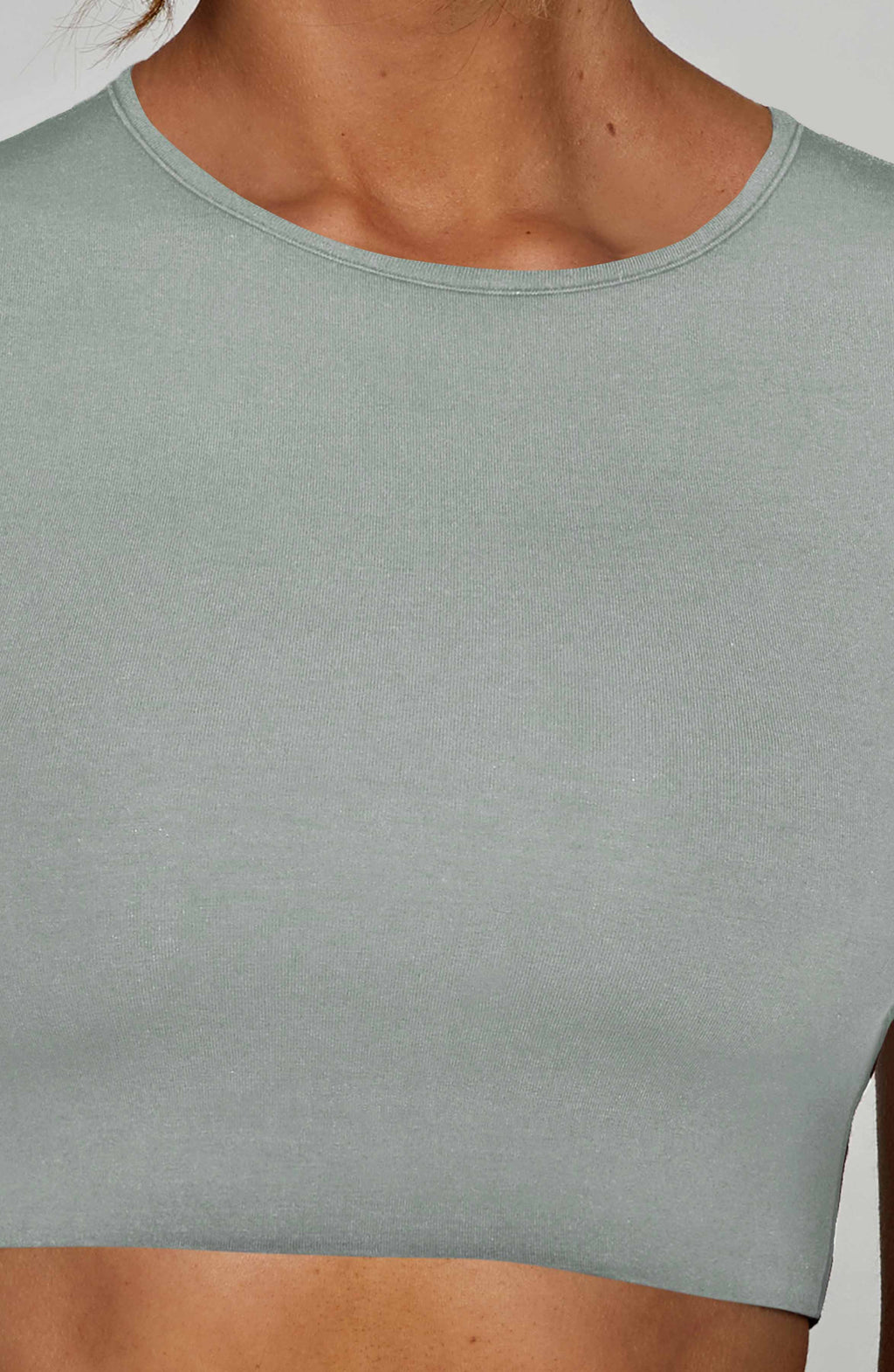 Kısa Kollu Crop Top – Mint Yeşili