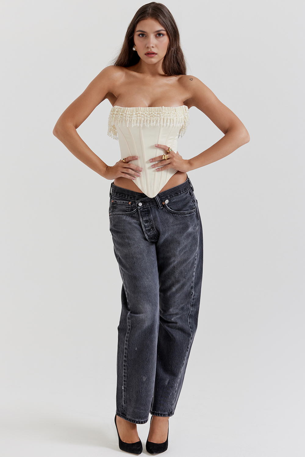 İncili Straplez Korset