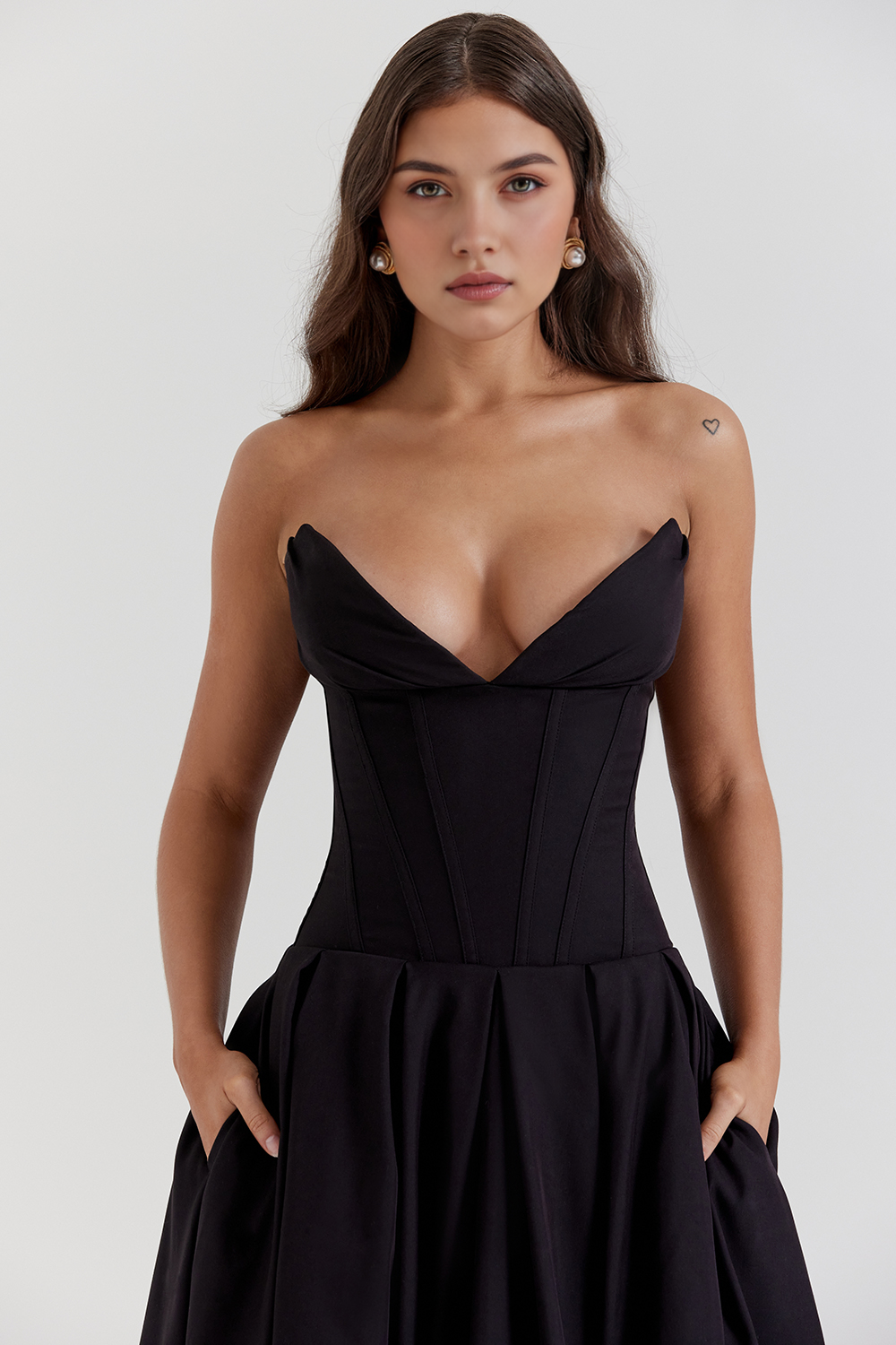 Bustier Korsajlı Midi Elbise
