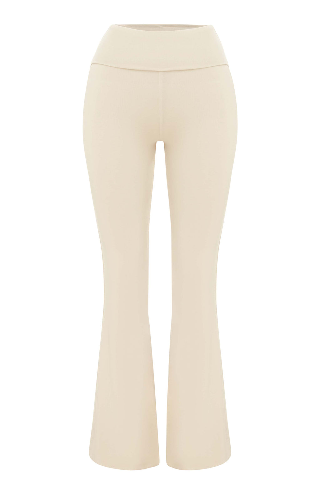 Yüksek Bel İspanyol Paça Esnek Pantolon – Bej